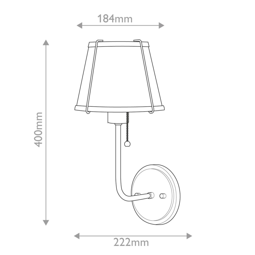 Hinkley - Zidna lampa CLARKE 1xE27/40W/230V mesing/crna