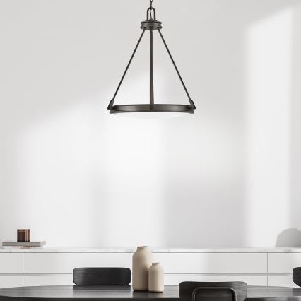 Hinkley - Luster na lancu COLLIER 4xE14/40W/230V Ø 54,3 cm crna