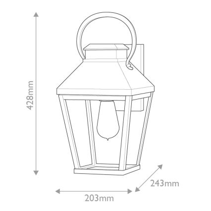 Hinkley - Vanjska zidna svjetiljka DAWSON 1xE27/60W/230V IP44 crna