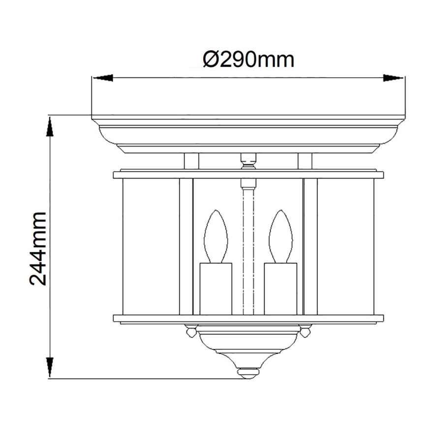 Hinkley - Stropna svjetiljka GENTRY 3xE14/40W/230V sjajni krom