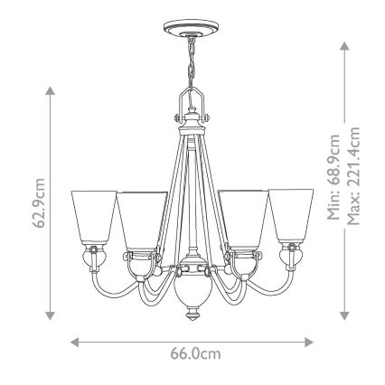 Hinkley - Luster na lancu MAYFLOWER 6xE27/60W/230V