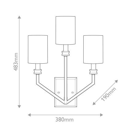 Hinkley - Zidna svjetiljka MOORE 3xE14/40W/230V zlatna