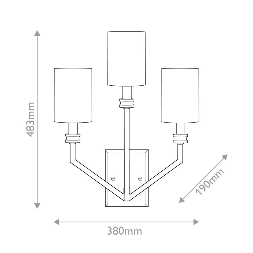 Hinkley - Zidna svjetiljka MOORE 3xE14/40W/230V zlatna
