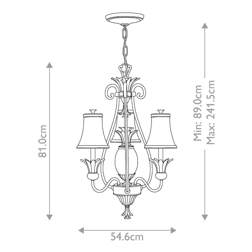 Hinkley - Luster na lancu PLANTATION 4xE14/40W/230V srebrna