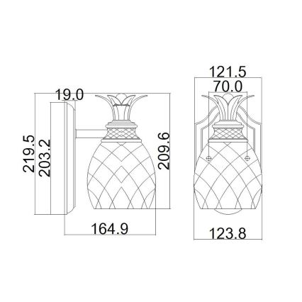 Hinkley - LED Zidna svjetiljka za kupaonicu PLANTATION 1xG9/3W/230V IP44 zlatna