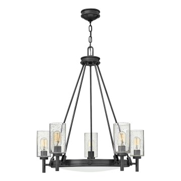 Hinkley - Luster na lancu COLLIER 5xE27/40W/230V Ø 68,5 cm crna