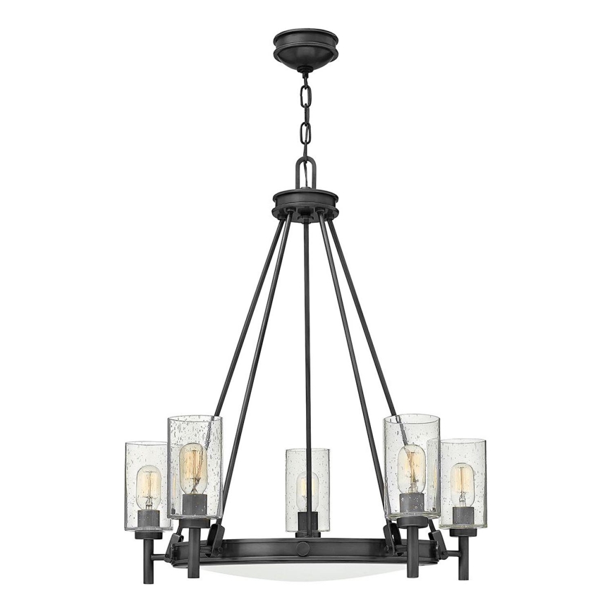 Hinkley - Luster na lancu COLLIER 5xE27/40W/230V Ø 68,5 cm crna