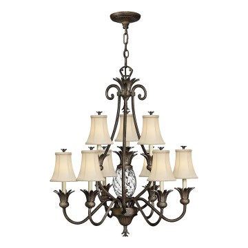 Hinkley - Luster na lancu PLANTATION 10xE14/40W/230V brončana