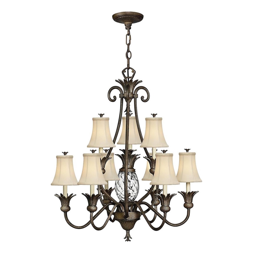 Hinkley - Luster na lancu PLANTATION 10xE14/40W/230V brončana
