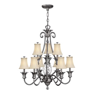 Hinkley - Luster na lancu PLANTATION 10xE14/40W/230V srebrna