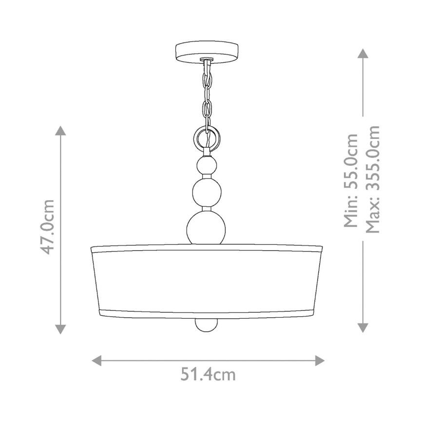 Hinkley - Luster na lancu ZELDA 3xE27/60W/230V mesing