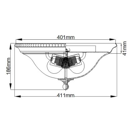 Hinkley - Stropna svjetiljka CAMBRIDGE 2xE27/60W/230V zlatna