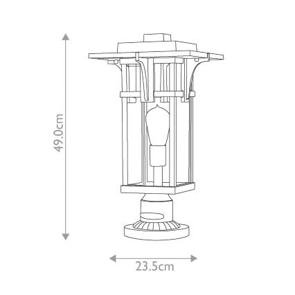 Hinkley - Vanjska lampa MANHATTAN 1xE27/100W/230V IP44 crna