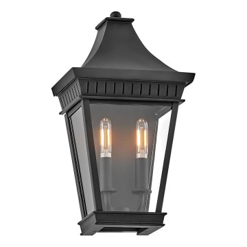 Hinkley - Vanjska zidna svjetiljka CHAPEL HILL 2xE14/40W/230V IP44 crna