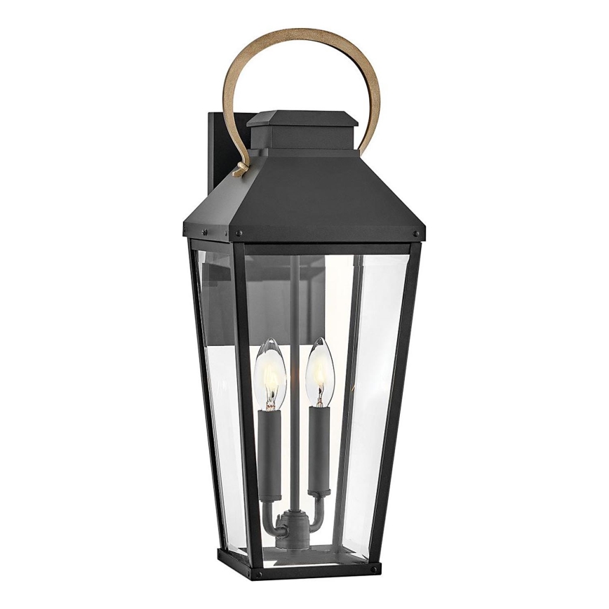 Hinkley - Vanjska zidna svjetiljka DAWSON L 2xE14/40W/230V IP44 crna