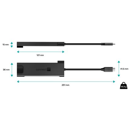 CONNECT IT CHU-8020-AN - USB-C hub 5u1
