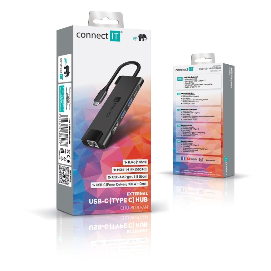 CONNECT IT CHU-8020-AN - USB-C hub 5u1