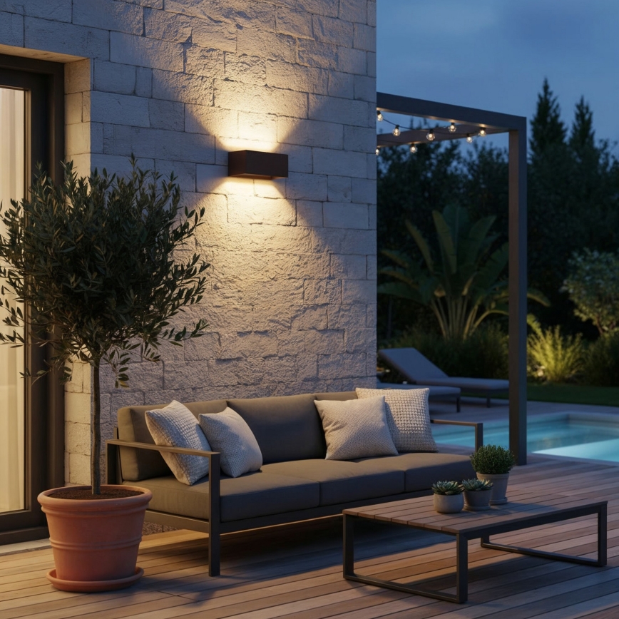Ideal Lux - ATOM LED/25W/230V CRI 90 IP54, smeđa vanjska zidna svjetiljka
