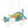 Ideal Lux - Dječji luster na sajli AVION 3xE27/28W/230V plava