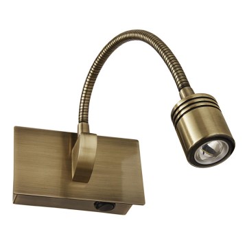 Ideal Lux - Fleksibilna LED zidna svjetiljka DYNAMO LED/3,5W/230V CRI 90 brončana