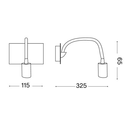 Ideal Lux - Fleksibilna LED zidna svjetiljka DYNAMO LED/3,5W/230V CRI 90 brončana