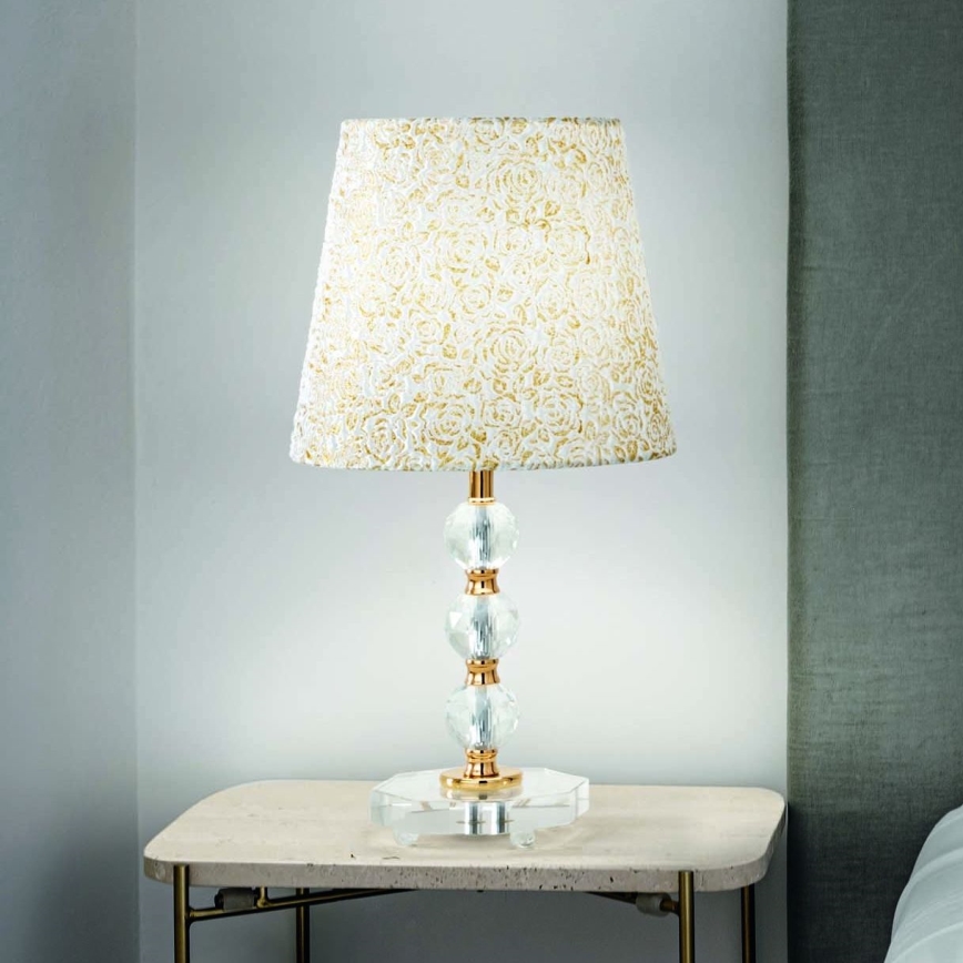 Ideal Lux - Kristalna stolna lampa QUEEN 1xE27/60W/230V zlatna