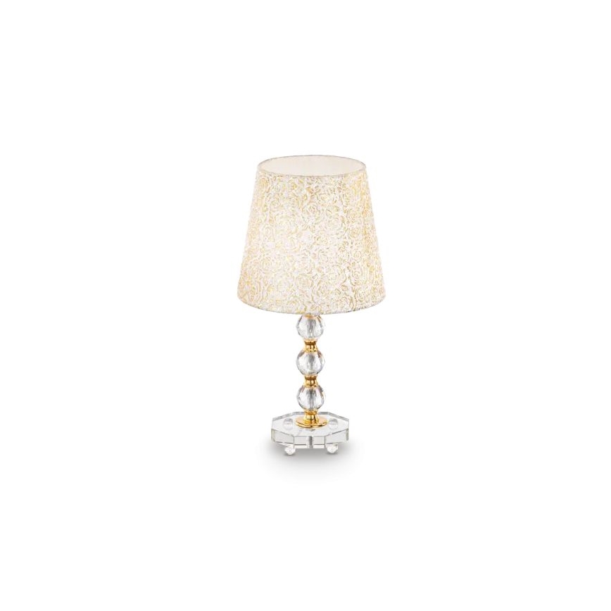 Ideal Lux - Kristalna stolna lampa QUEEN 1xE27/60W/230V zlatna