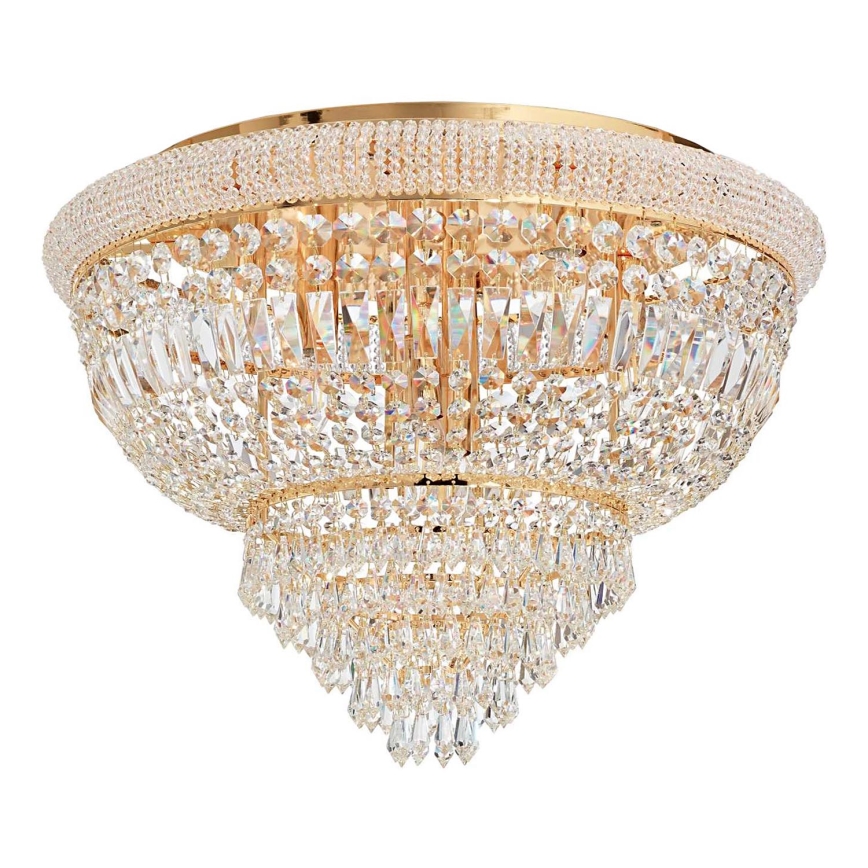 Ideal Lux - Kristalna stropna svjetiljka DUBAI 24xE14/28W/230V pr. 78 cm zlatna