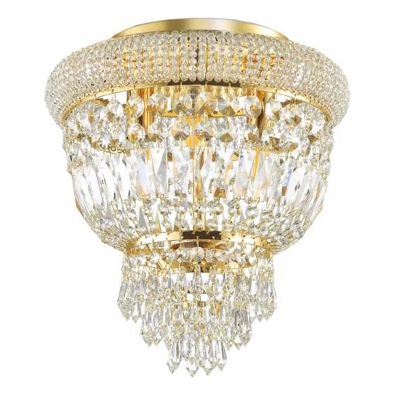 Ideal Lux - Kristalna stropna svjetiljka DUBAI 3xE14/28W/230V pr. 32 cm zlatna