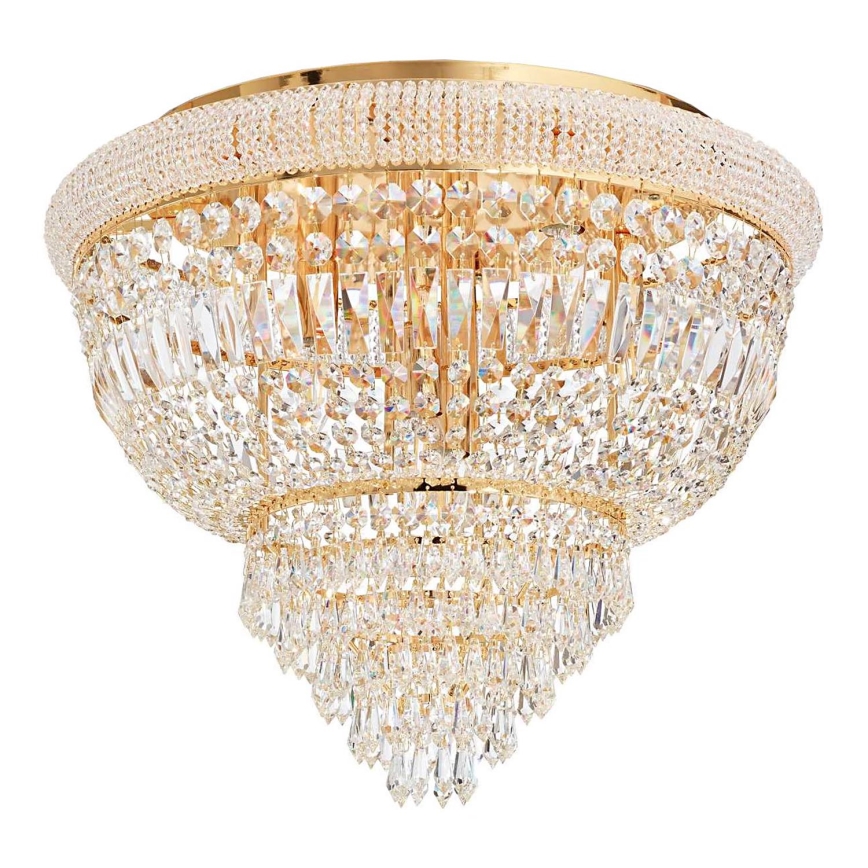 Ideal Lux - Kristalna stropna svjetiljka DUBAI 6xE14/28W/230V pr. 52 cm zlatna