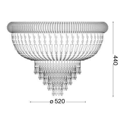 Ideal Lux - Kristalna stropna svjetiljka DUBAI 6xE14/28W/230V pr. 52 cm zlatna