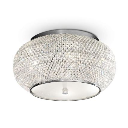 Ideal Lux - Kristalna stropna svjetiljka PASHA 6xE14/40W/230V pr. 40 cm sjajni krom