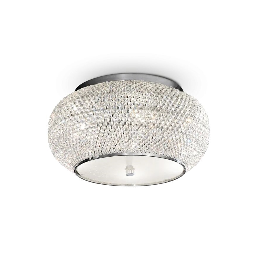 Ideal Lux - Kristalna stropna svjetiljka PASHA 6xE14/40W/230V pr. 40 cm sjajni krom