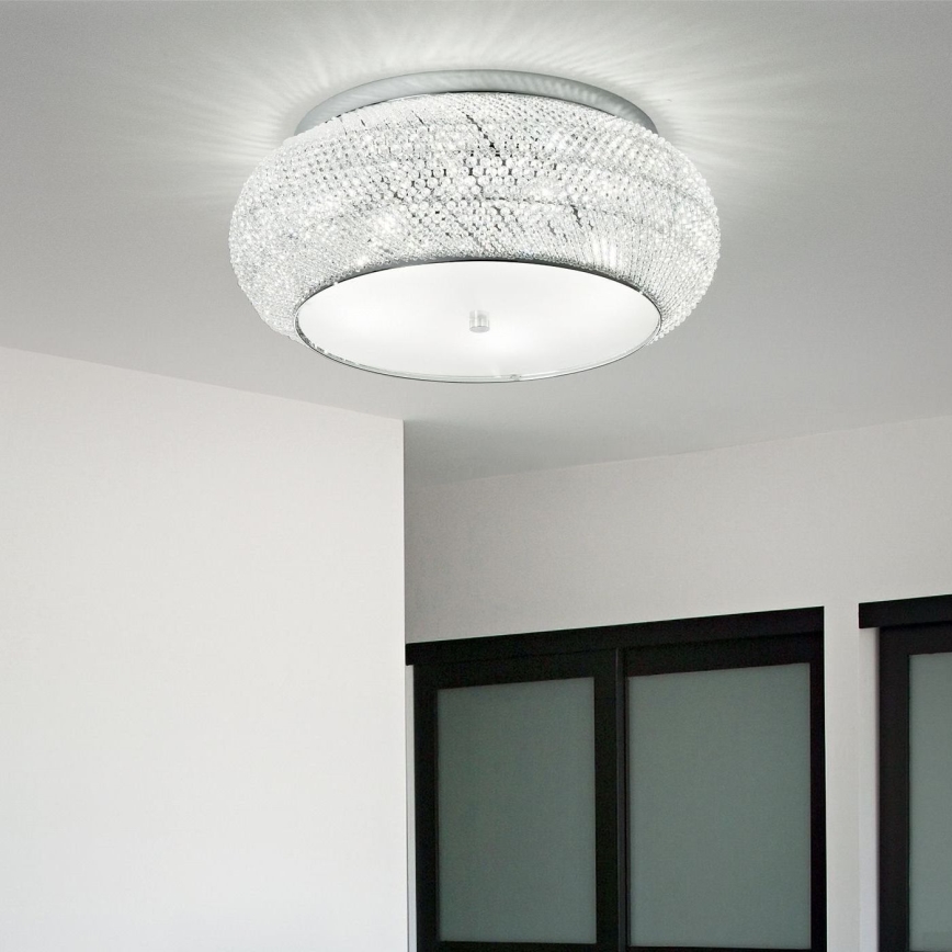 Ideal Lux - Kristalna stropna svjetiljka PASHA 6xE14/40W/230V pr. 40 cm sjajni krom