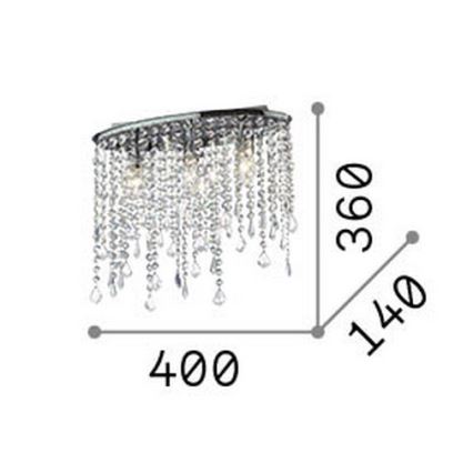 Ideal Lux - Kristalna stropna svjetiljka RAIN 3xE14/40W/230V sjajni krom