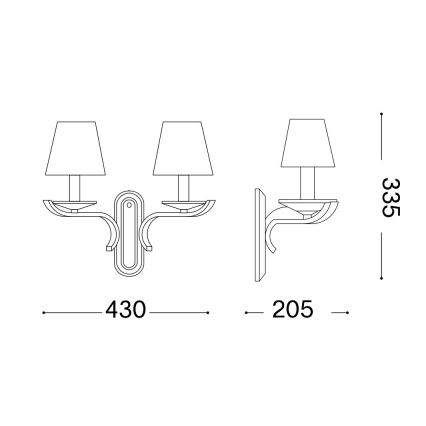 Ideal Lux - Kristalna zidna lampa PEGASO 2xE14/28W/230V zlatna