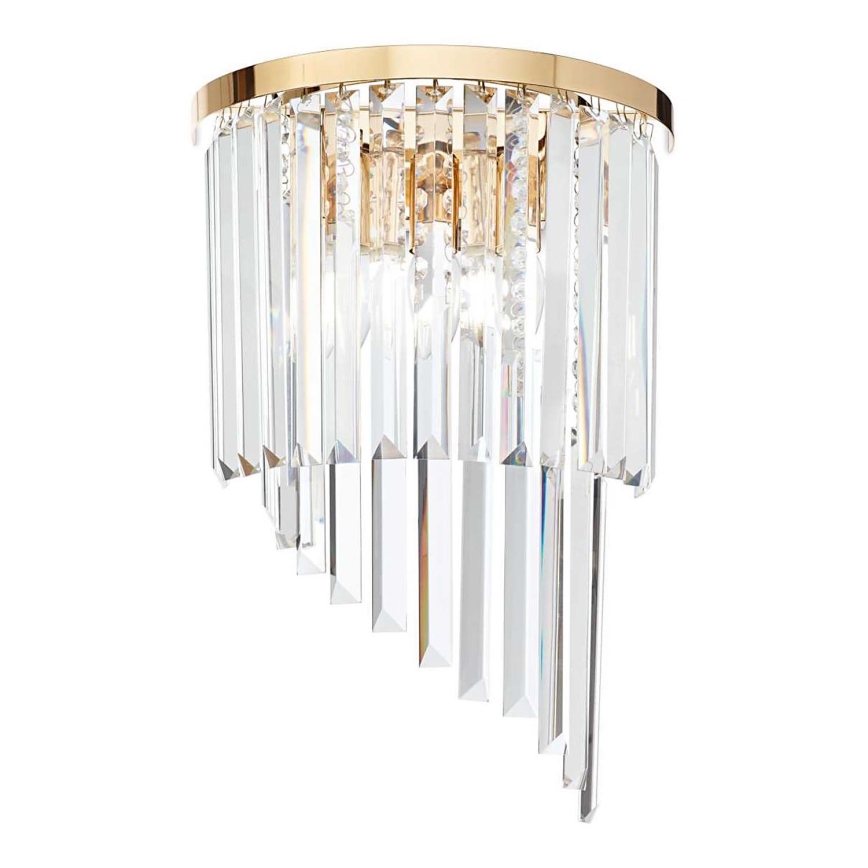 Ideal Lux - Kristalna zidna svjetiljka CARLTON 3xE14/40W/230V zlatna