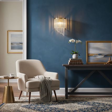 Ideal Lux - Kristalna zidna svjetiljka CARLTON 3xE14/40W/230V zlatna