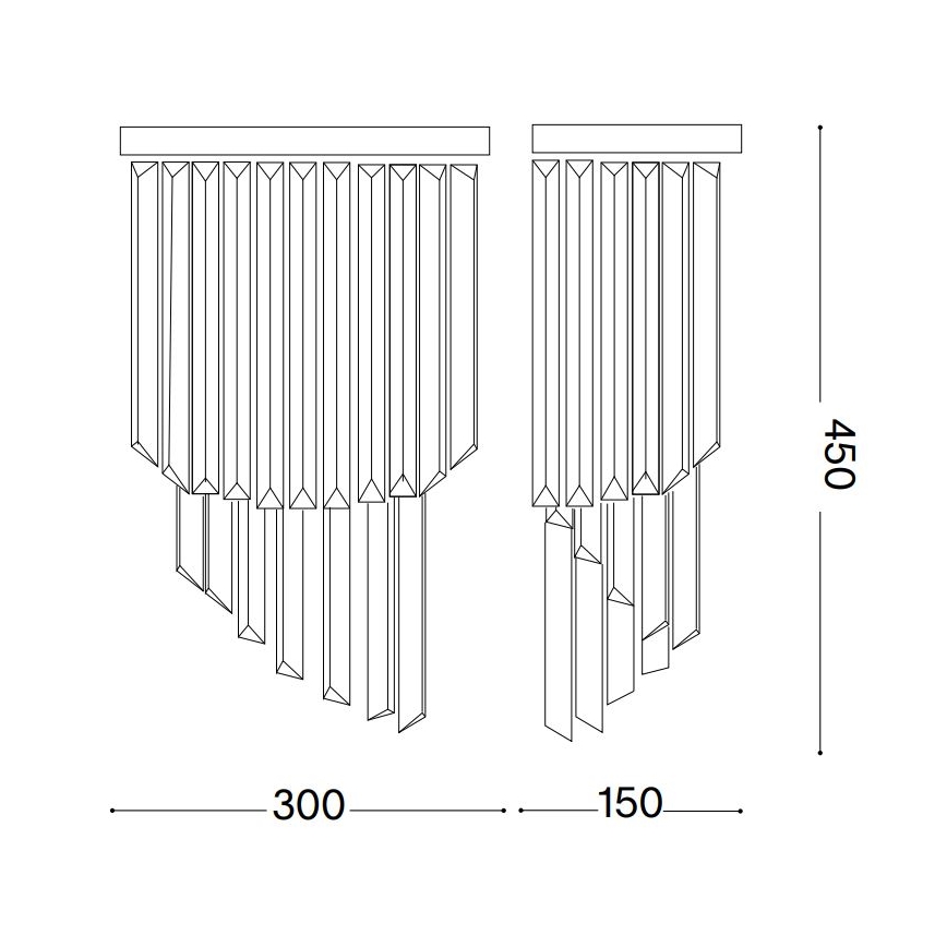 Ideal Lux - Kristalna zidna svjetiljka CARLTON 3xE14/40W/230V zlatna