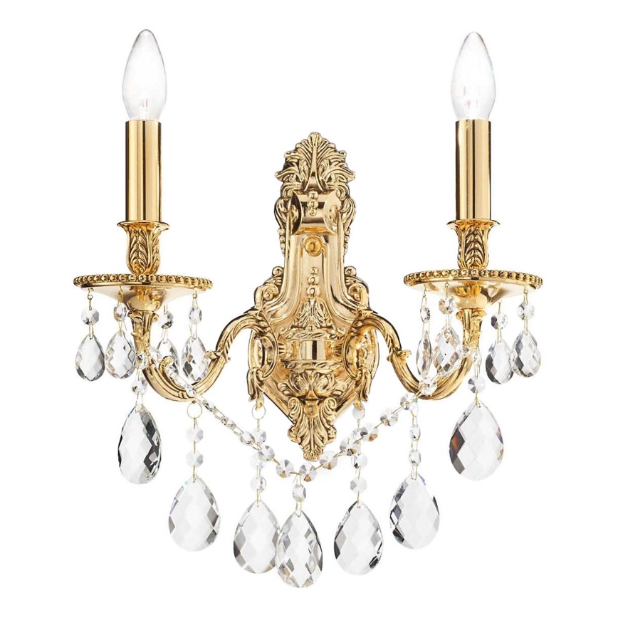 Ideal Lux - Kristalna zidna svjetiljka GIOCONDA 2xE14/40W/230V zlatna