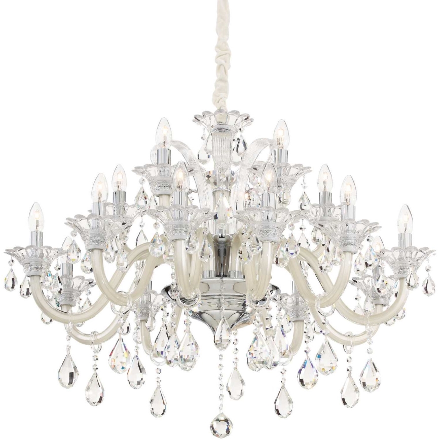 Ideal Lux - Kristalni luster na lancu COLOSSAL 15xE14/40W/230V pr. 95 cm krem/sjajni krom