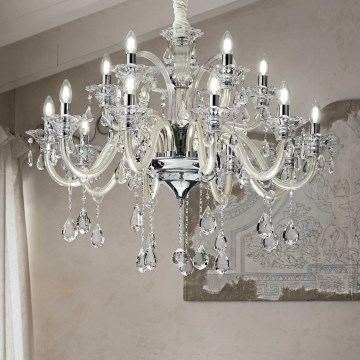 Ideal Lux - Kristalni luster na lancu COLOSSAL 15xE14/40W/230V pr. 95 cm krem/sjajni krom