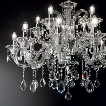 Ideal Lux - Kristalni luster na lancu COLOSSAL 15xE14/40W/230V pr. 95 cm prozirna/sjajni krom