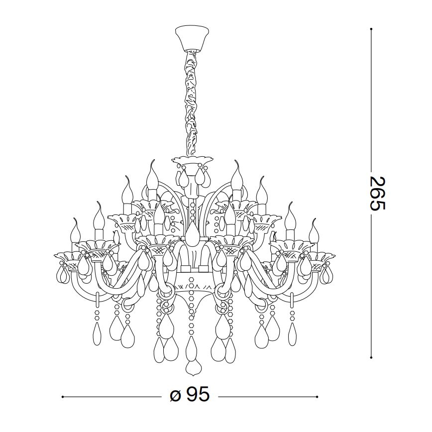 Ideal Lux - Kristalni luster na lancu COLOSSAL 15xE14/40W/230V pr. 95 cm prozirna/sjajni krom