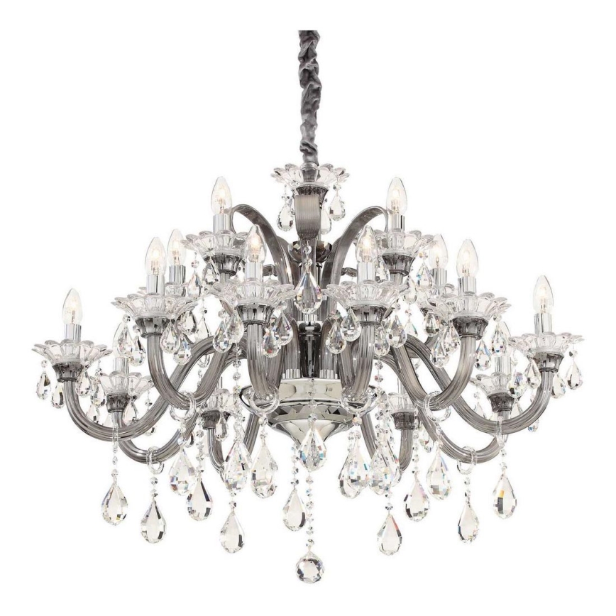 Ideal Lux - Kristalni luster na lancu COLOSSAL 15xE14/40W/230V pr. 95 cm siva/sjajni krom