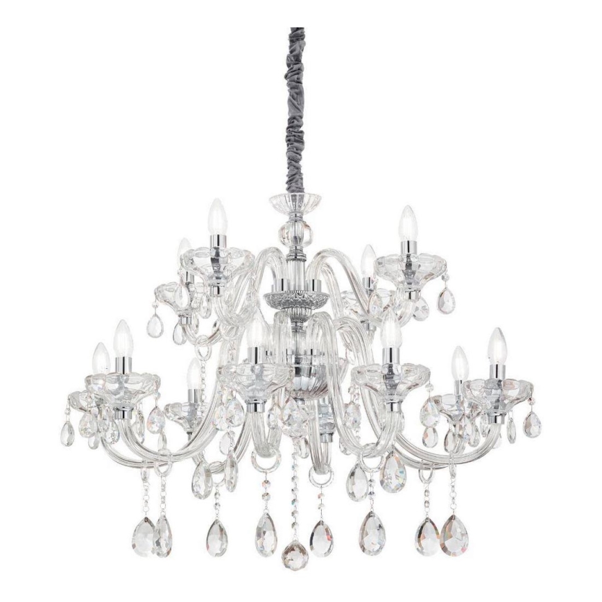 Ideal Lux - Kristalni luster na lancu CONTINENTAL 12xE14/40W/230V pr. 86 cm prozirna