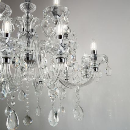 Ideal Lux - Kristalni luster na lancu CONTINENTAL 12xE14/40W/230V pr. 86 cm prozirna
