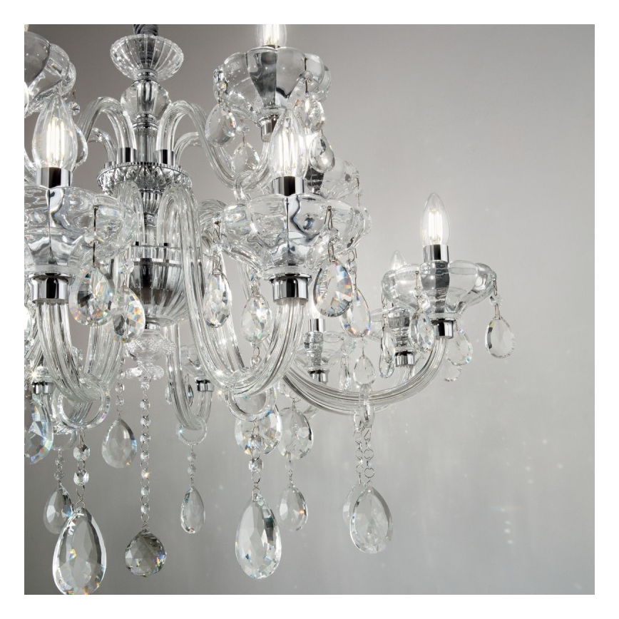 Ideal Lux - Kristalni luster na lancu CONTINENTAL 12xE14/40W/230V pr. 86 cm prozirna