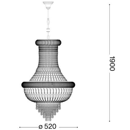 Ideal Lux - Kristalni luster na lancu DUBAI 10xE14/28W/230V pr. 52 cm sjajni krom