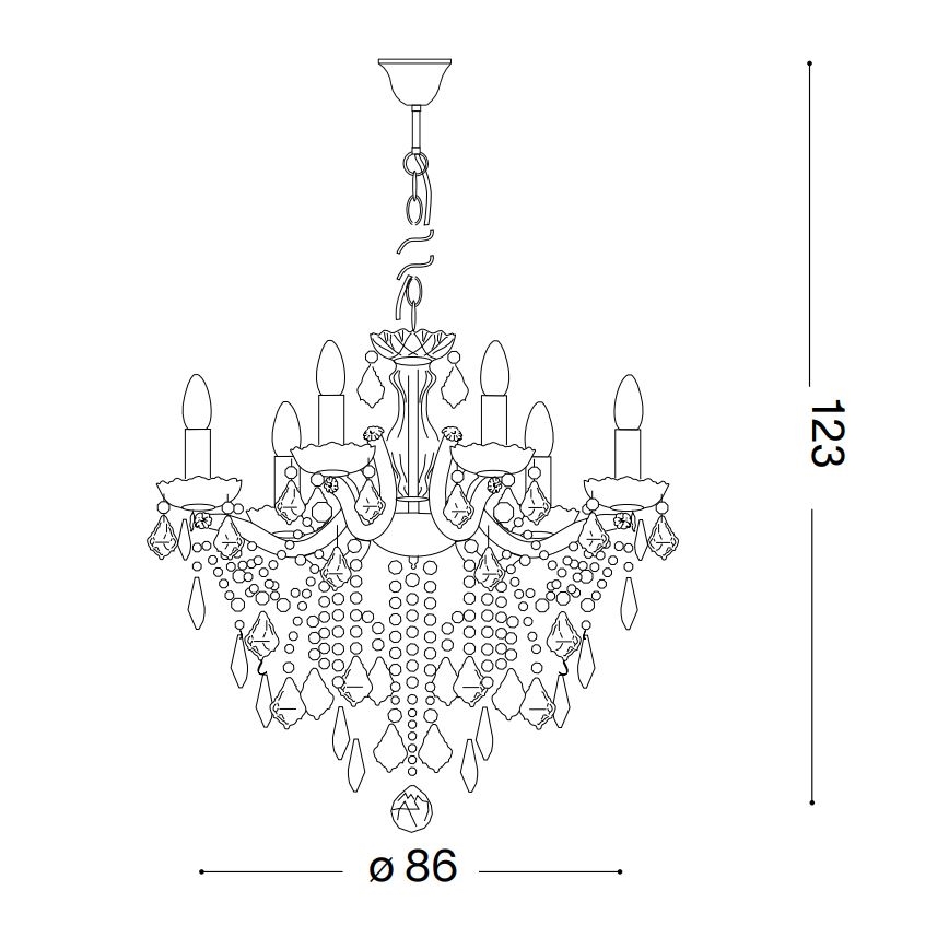 Ideal Lux - Kristalni luster na lancu FLORIAN 18xE14/40W/230V pr. 86 cm prozirna